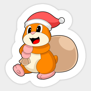 Hamster Christmas Sack Sticker